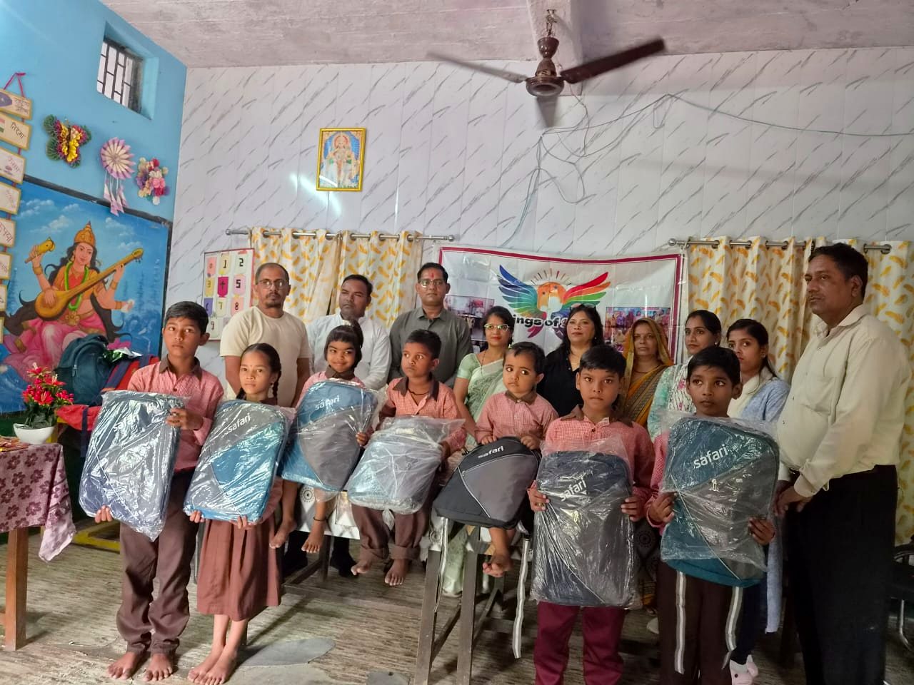 School Health & Education Support Programme group gathering in Piprauli